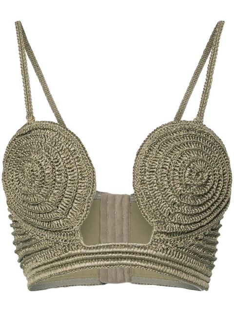 Cult Gaia Viviana crochet bustier - Green - zdjęcie produktu nr 1