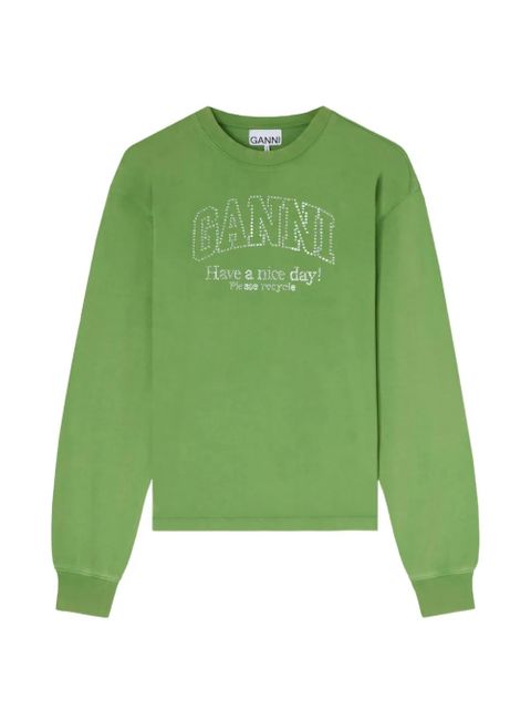 GANNI embellished long-sleeves sweatshirt - Green - zdjęcie produktu nr 1