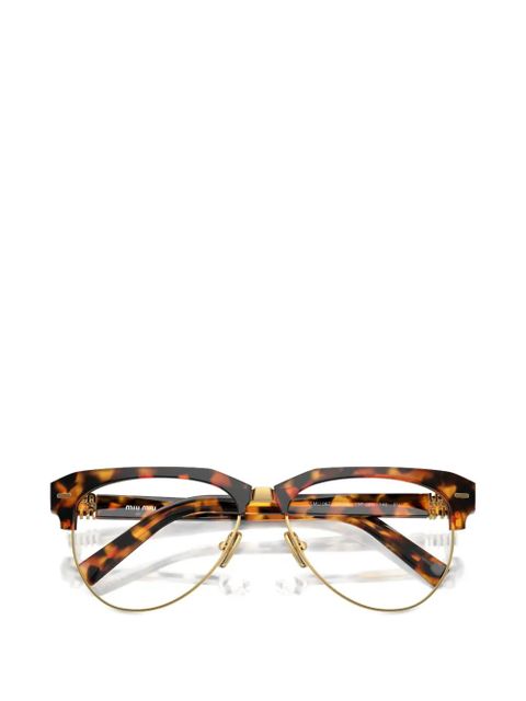 Miu Miu Eyewear browline-frame glasses - Brown