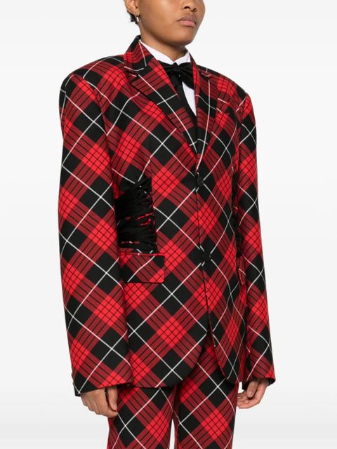 Jean Paul Gaultier plaid-check blazer - Red