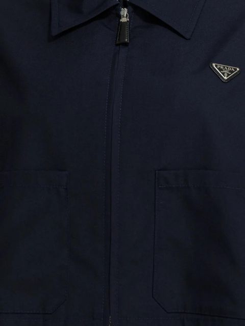 Prada logo-plaque jacket - Blue