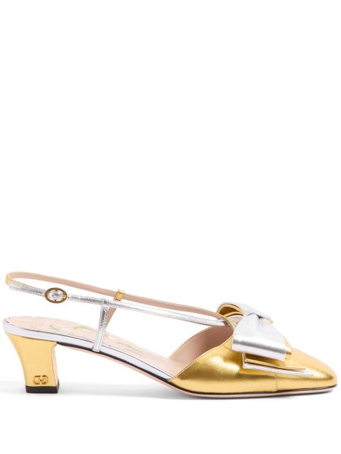 Valentino Garavani 45mm Bowow slingback pumps - Gold