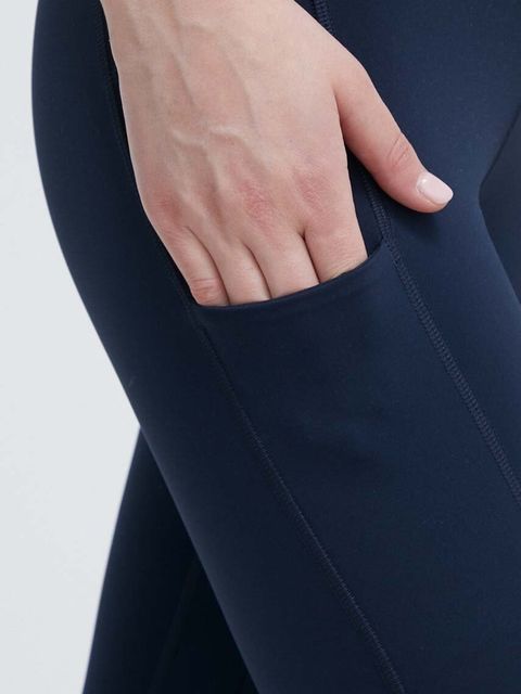 Helly Hansen legginsy damskie kolor granatowy gładkie 34318