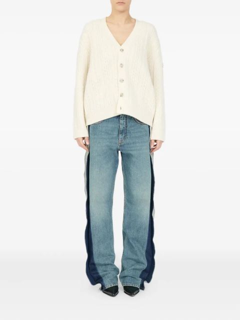 MM6 Maison Margiela cable-knit button cardigan - White - zdjęcie produktu nr 2