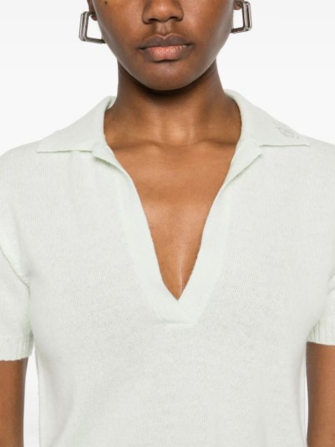 Blumarine logo-appliqué polo top - Green