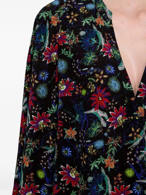 Zadig&Voltaire Torny V-neck floral blouse - Black