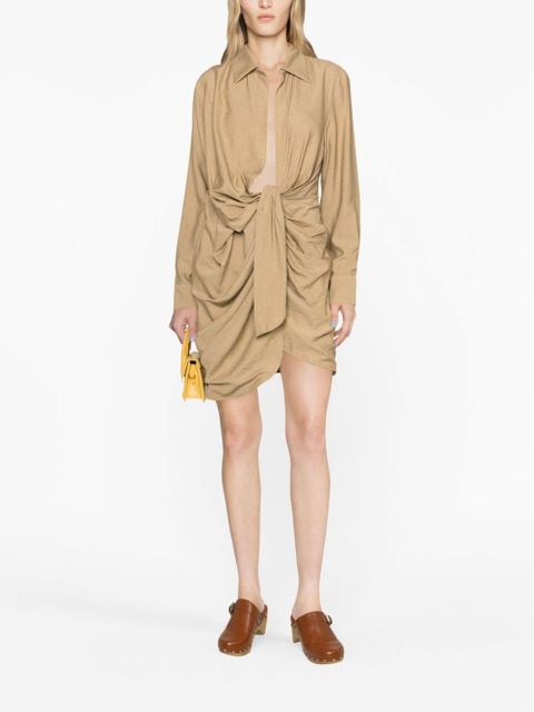 Jacquemus La Robe Bahia draped minidress - Neutrals - zdjęcie produktu nr 2