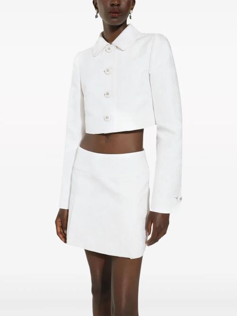 Dolce & Gabbana DG logo-jacquard miniskirt - White