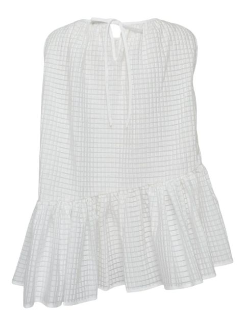 Cecilie Bahnsen Bettina asymmetric-hem sleeveless blouse - White - zdjęcie produktu nr 2