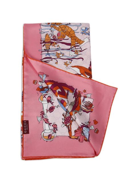 Gucci graphic-print scarf - Pink - zdjęcie produktu nr 2