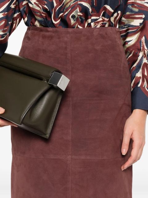 Weekend Max Mara suede straight skirt - Brown