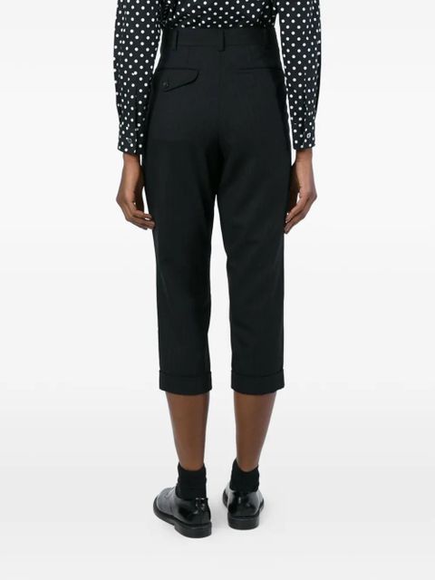 Comme Des Garçons pinstripe cropped trousers - Black