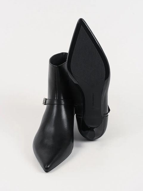 Karl Lagerfeld botki skórzane PASHA damskie kolor czarny na szpilce KL30168