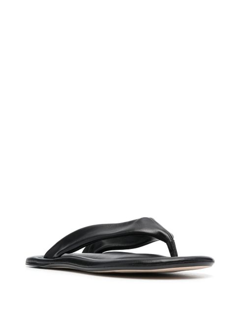 BY FAR Dasha leather flip flops - Black