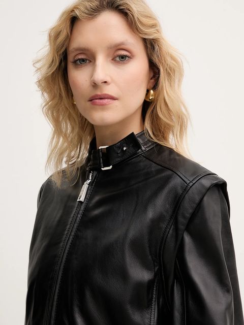 MAX&Co. ramoneska skórzana kolor czarny przejściowa 2526446021200