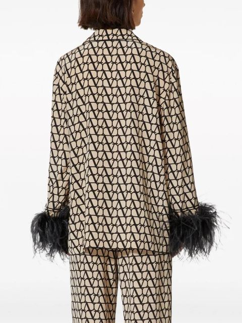 Valentino Garavani Toile Iconographe crepe-de-chine blouse - Neutrals