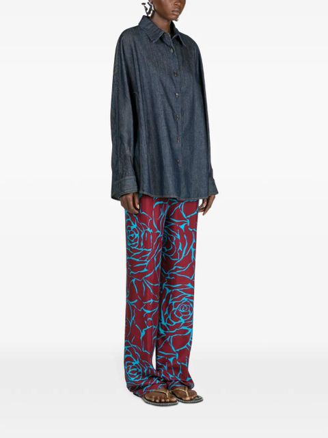 DRIES VAN NOTEN denim cocoon shirt - Blue