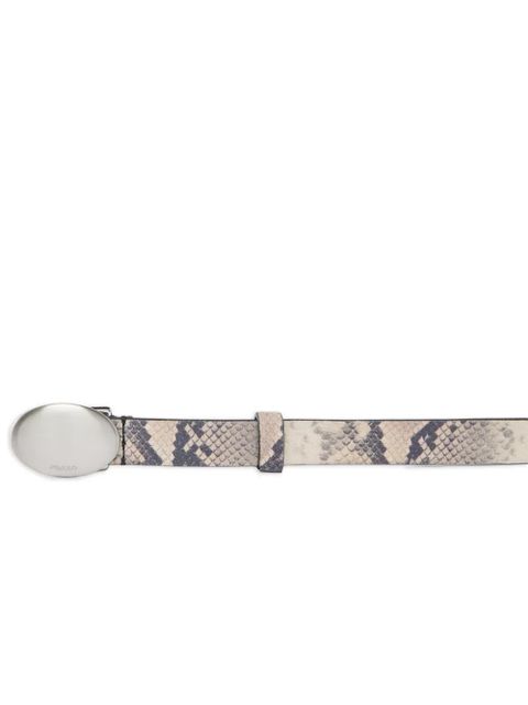 PINKO embossed-leather buckle belt - Grey
