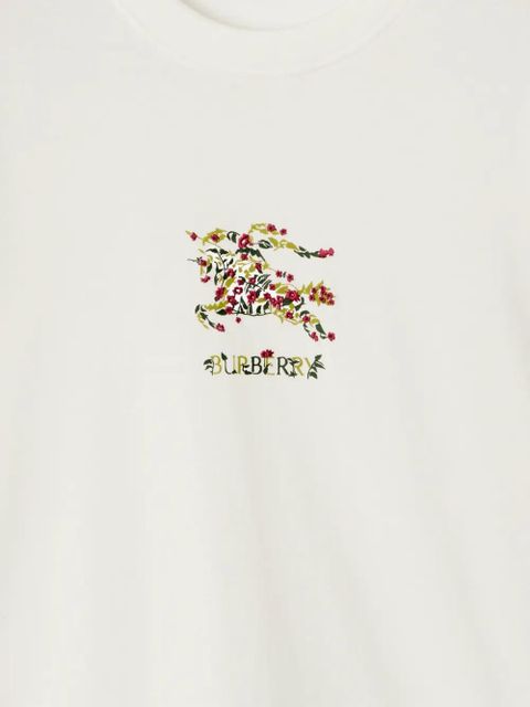 Burberry floral-embroidered T-shirt - White
