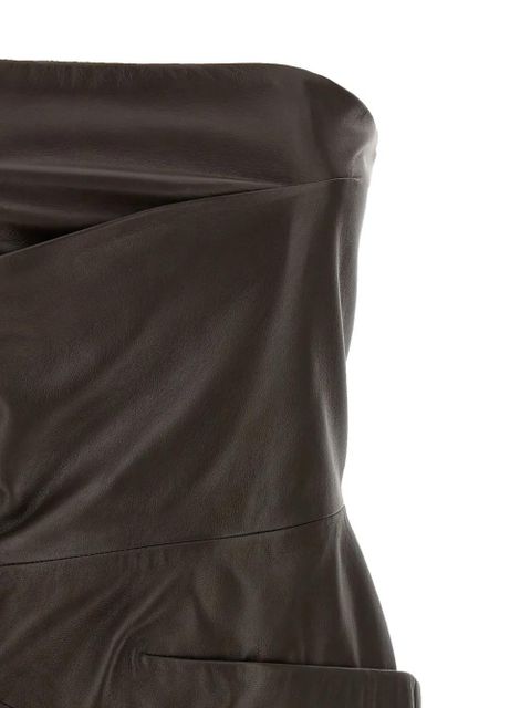 The Attico draped-details mini dress - Brown