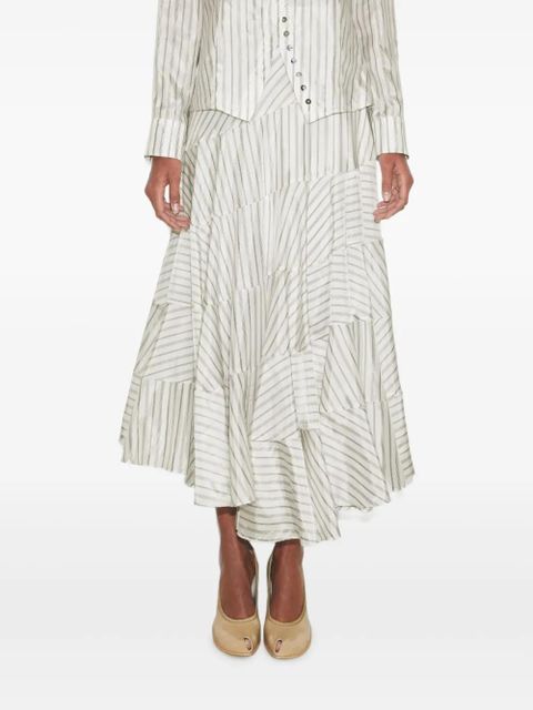 Tory Burch striped-pattern asymmetric skirt - Neutrals - zdjęcie produktu nr 1