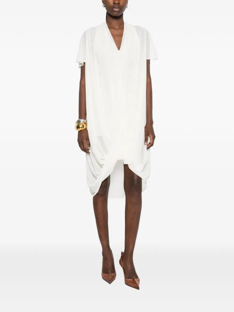 MM6 Maison Margiela V-neck draped midi dress - White - zdjęcie produktu nr 1