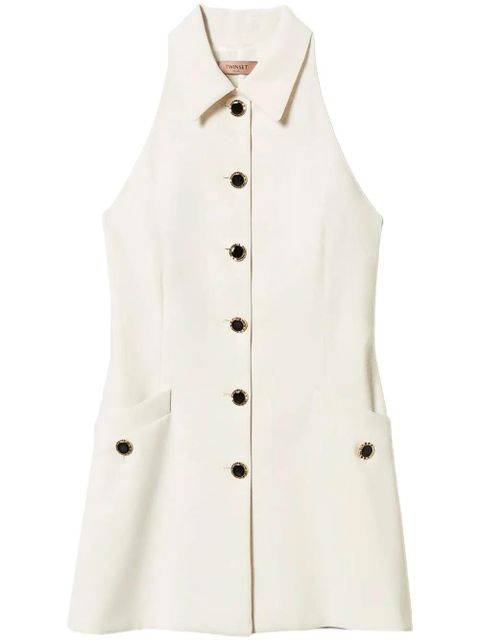 TWINSET buttoned crepe mini dress - White - zdjęcie produktu nr 1