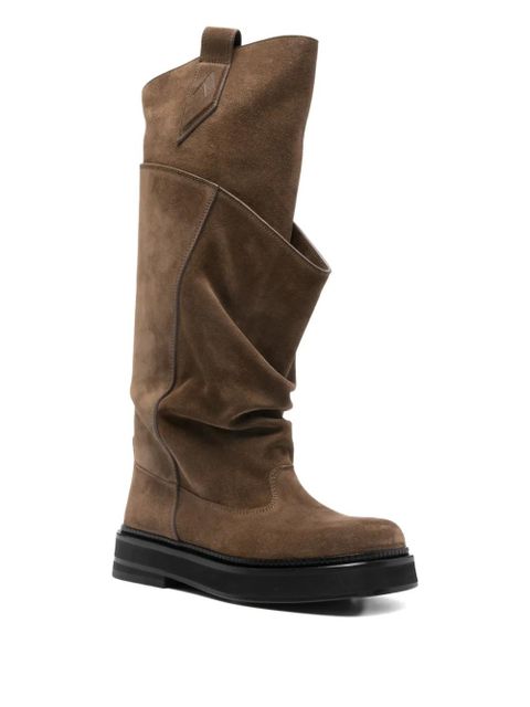 The Attico 35mm Passeggiata suede knee-high boots - Brown