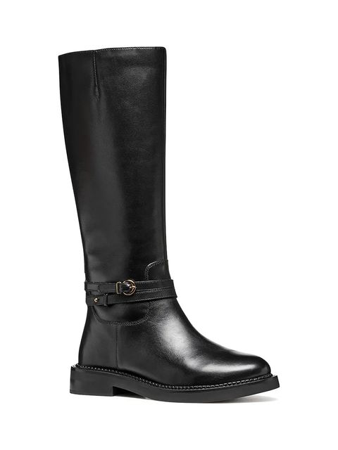 Geox kozaki skórzane D SERILDA damskie kolor czarny na płaskim obcasie D56WYA 00043 C9999 - zdjęcie produktu nr 2