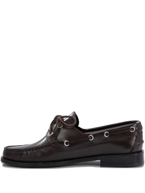 Aeyde HArris lace-up leather boat shoes - Brown