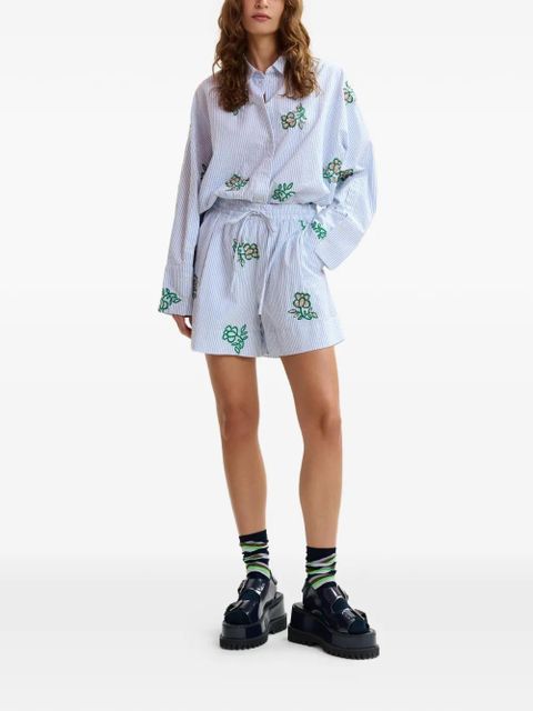 Essentiel Antwerp embroidered striped shorts - Blue - zdjęcie produktu nr 2