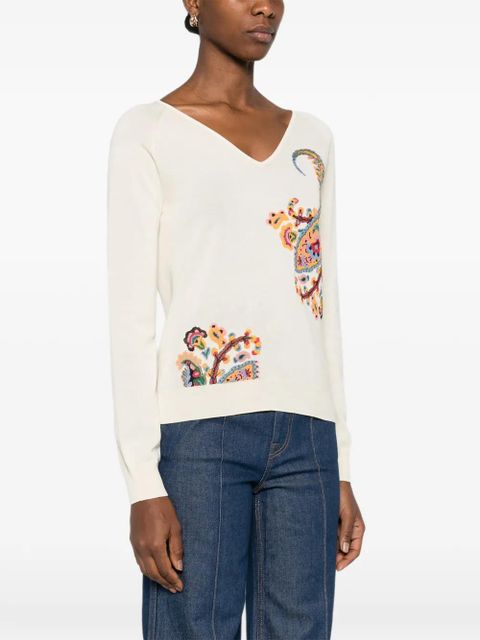 ETRO paisley-motif long-sleeved T-shirt - Neutrals