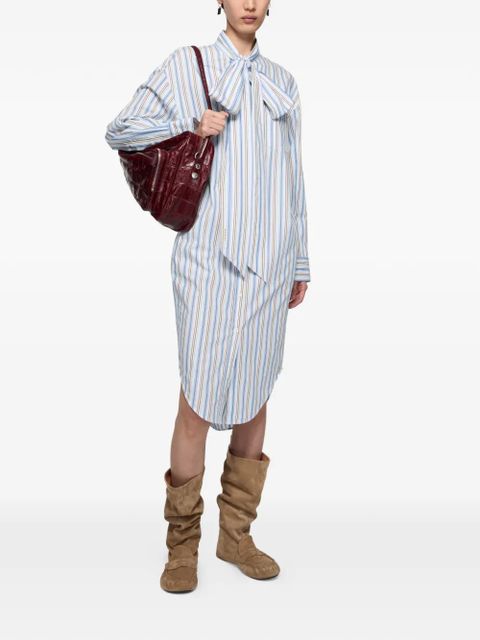 Acne Studios striped-pattern tie midi dress - Blue - zdjęcie produktu nr 2