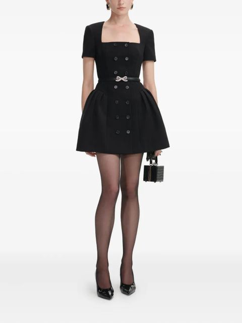 Self-Portrait double-breasted short-sleeves mini dress - Black - zdjęcie produktu nr 1