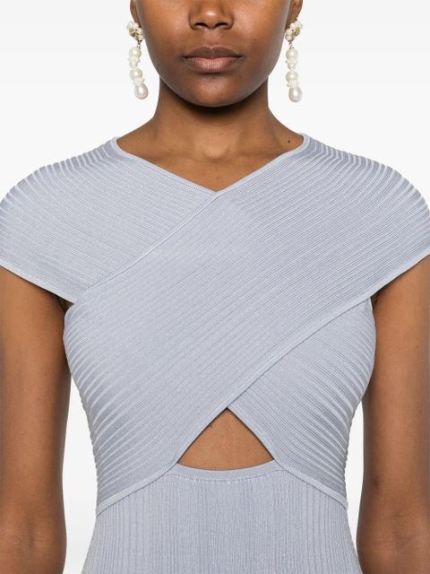 Self-Portrait lace-hem mini dress - Blue