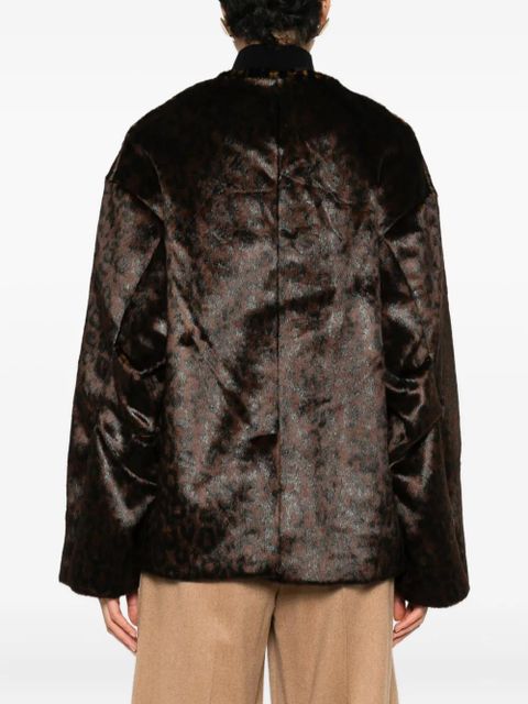 The Frankie Shop double-breasted patterned jacket - Brown