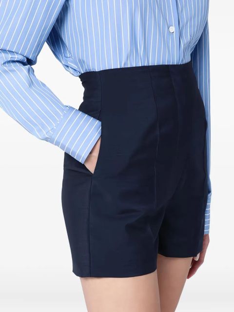 Sportmax high-waisted pleat shorts - Blue
