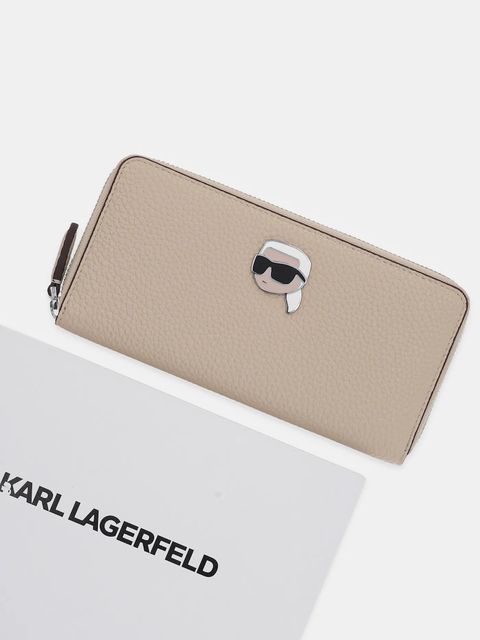 Karl Lagerfeld portfel IKON damski kolor beżowy A1W32124 - zdjęcie produktu nr 2