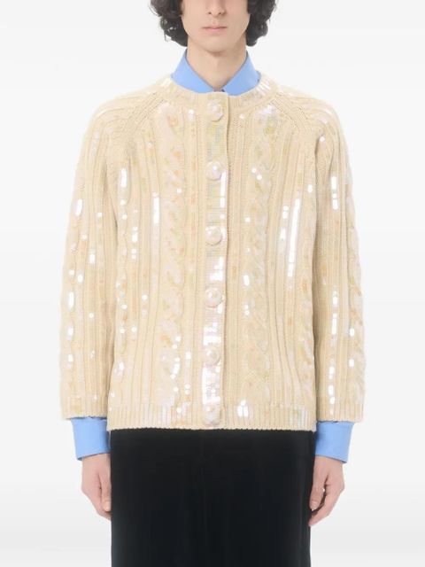 Valentino Garavani sequin-embellishment cardigan - Neutrals