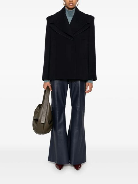 Victoria Beckham pointed-shoulder peacoat - Blue
