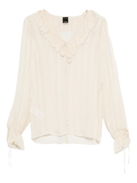 PINKO ruffled-neck blouse - Neutrals - zdjęcie produktu nr 1