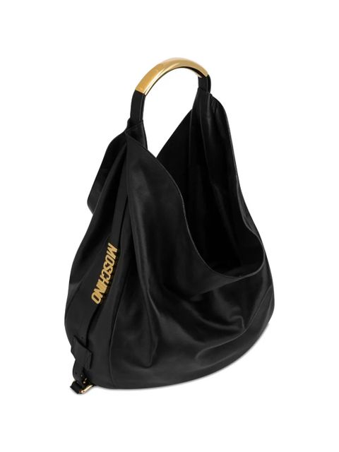 Moschino large Handle Me leather shoulder bag - Black