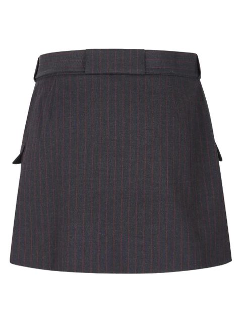 GANNI pinstripe belted mini skirt - Grey