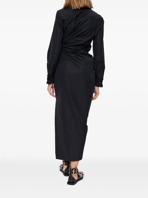 Max Mara draped-detailing midi dress - Black
