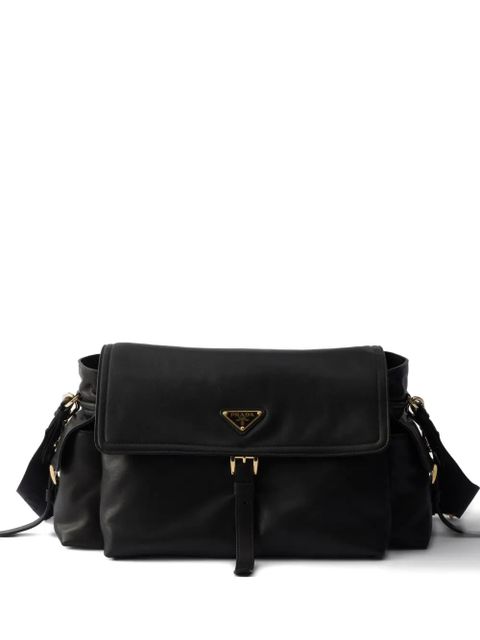 Prada logo leather shoulder bag - Black - zdjęcie produktu nr 2