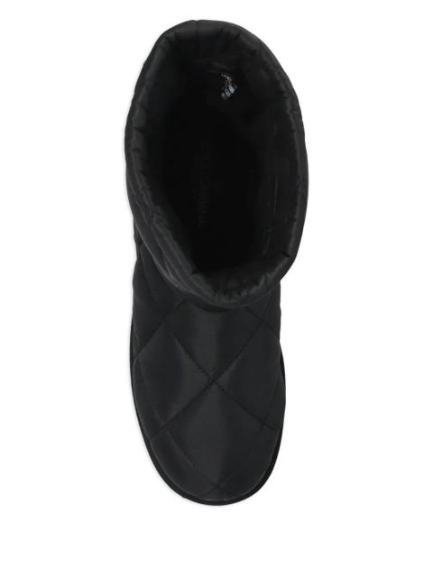 Dolce & Gabbana quilted-effect logo-detail boots - Black
