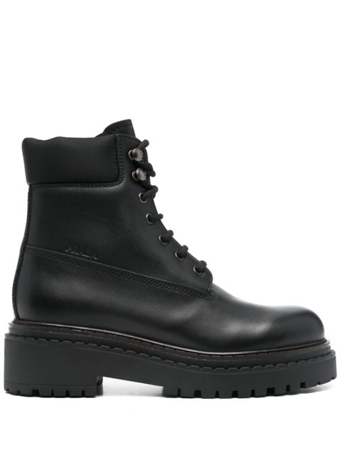 Prada leather combat boots - Black