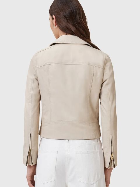 AllSaints ramoneska skórzana DALBY kolor biały przejściowa W087LB