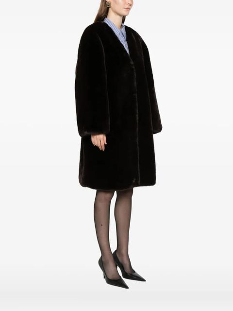 The Frankie Shop open front faux fur coat - Brown