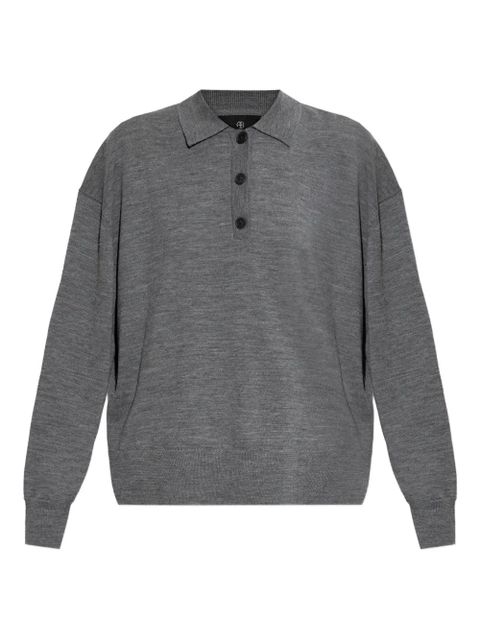 ANINE BING buttoned polo top - Grey - zdjęcie produktu nr 1